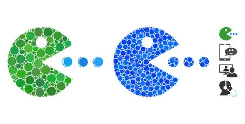 Talking Smiley Mosaic Icon of Circles Stock Illustration