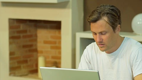 Talking, Smiling, Laptop, Using Laptop, Medium Shot, Lockdown, 20 Seconds Or Stock Footage 94015061