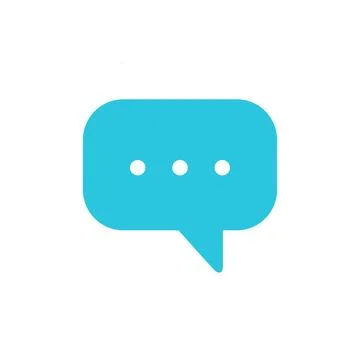 Talking speech bubble. Blue icon on white background. Message icon. Stock Illustration