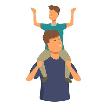 Talking study icon cartoon vector. Father present Stock Illustration