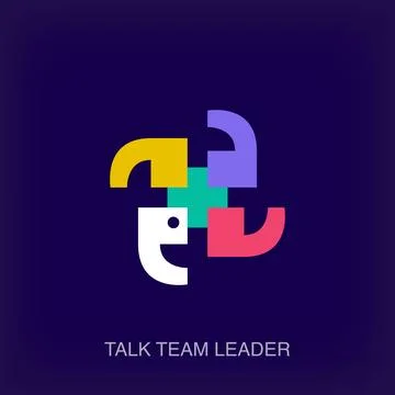 Talking team leader logo. Stock Illustration