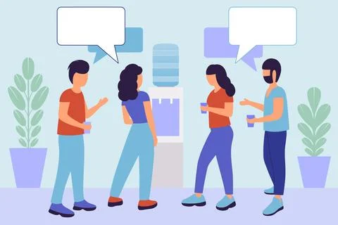 Talking water cooler Stock Illustration