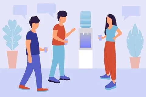 Talking water cooler Stock Illustration