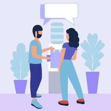 Talking water cooler Stock Illustration