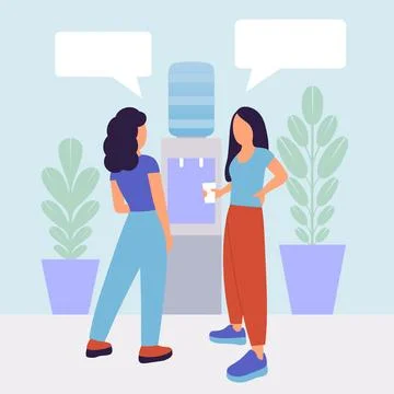 Talking water cooler Stock Illustration