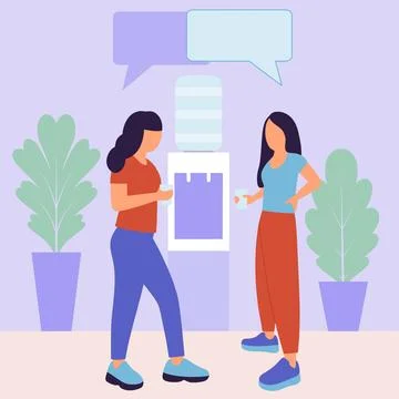 Talking water cooler Stock Illustration