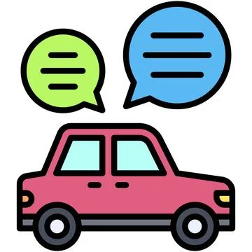Talking while driving icon, car accident and safety related vector illustrati Stock Illustration
