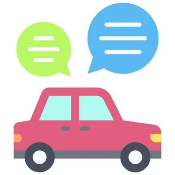 Talking while driving icon, car accident and safety related vector illustrati Illustrazione stock