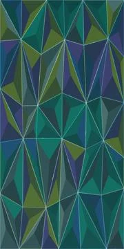 A tall abstract composition of sharp polygonal facets in deep teal, navy, o.. 스톡 일러스트