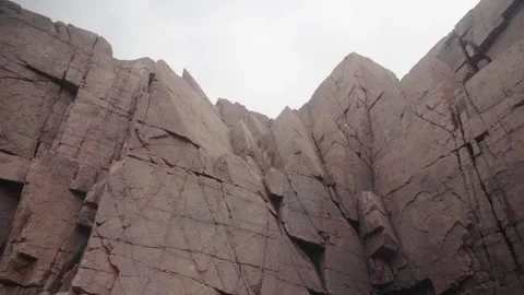 Tall angular sea cliffs in Acadia National Park Video stock 294166310