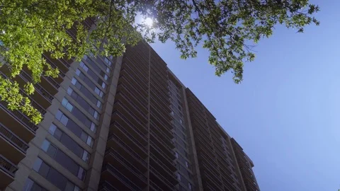 Tall Apartment Building Stock Footage 77111347