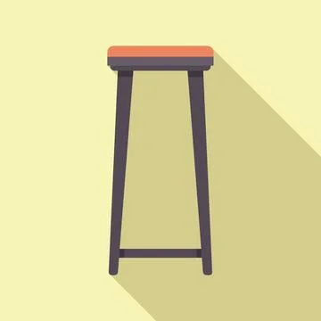 Tall bar stool standing on yellow background Illustrazione stock