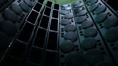 Tall big speaker stack in a circle Video stock 20536266