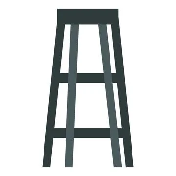 Tall black bar stool standing on white background Stock Illustration