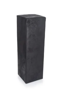 Tall Black Rectangular Pedestal Cut-out Foto stock