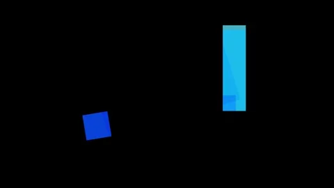 A tall blue bar and a small blue square on a black background Stock Footage 335430905