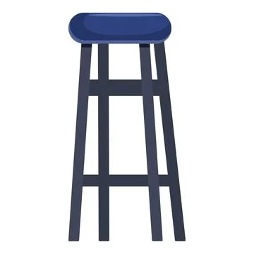 Tall blue bar stool standing on white background Stock Illustration