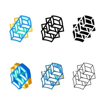 Tall box kite types color icon vector イラスト素材