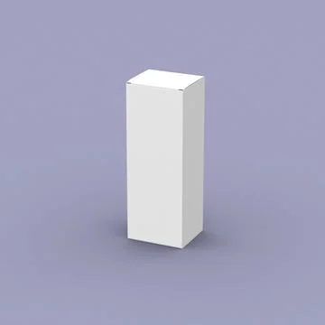 Tall box, packaging template for product design 3d mockup. Front view Stock Illustration