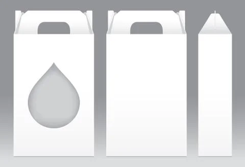 Tall Box White window shape cut out Packaging Template blank. Empty Box white Stock Illustration