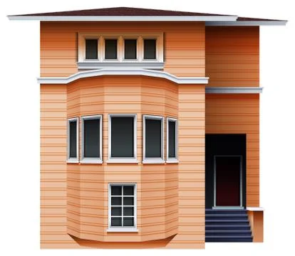 A tall brown building Ilustración de archivo
