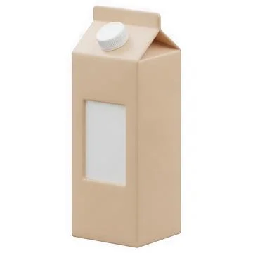 A tall, brown, rectangular carton with a white cap and a window to view the.. Stock Illustration