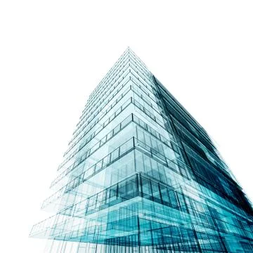 Tall building 3d rendering Ilustración de archivo