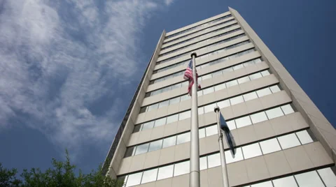 Tall Building and Clouds Seamless Time Lapse Video Loop Stock Footage 39416265