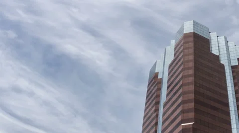 Tall Building and Clouds Time Lapse Video Loop Stock Footage 44696420