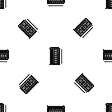 Tall building and down arrow pattern seamless black Stock Illustration