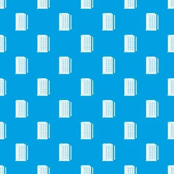 Tall building and down arrow pattern seamless blue Stock Illustration