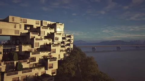 Tall Building With Balconies Ilustração Stock
