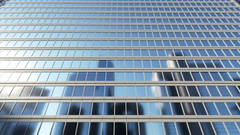 A tall building in the business district. the epic camera ride along the buil Video stock 194635307