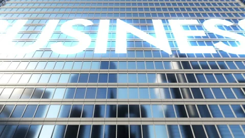 Tall building in the business district. epic camera fare along the "business" Video stock 194635700