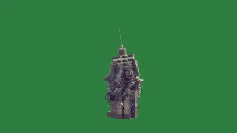 A tall building isolated on green screen background Видео 336955106