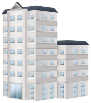 Tall building painted in white Ilustración de archivo
