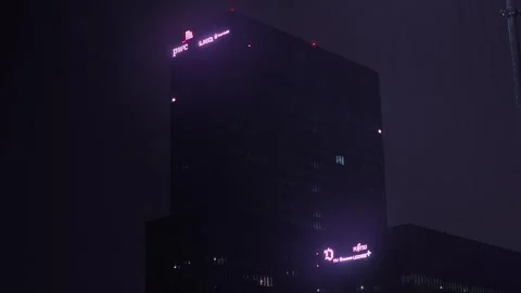 Tall Building in the Rain Stock Footage 244041958