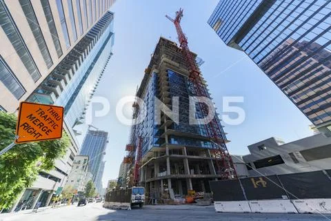 Tall building under construction Stock Photos