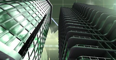 Tall buildings with grid background Foto stock