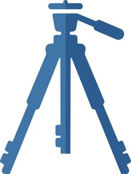 Tall camera tripod stand support flat icon Иллюстрация