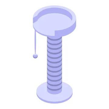 Tall cat tree with dangling ball encouraging playful activity Stock Illustration