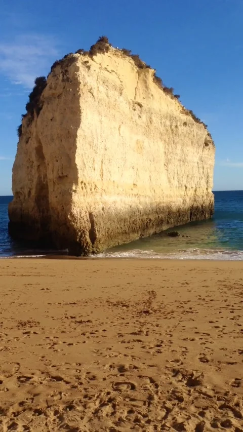 Tall cliff at the beach Stock Footage 319403109