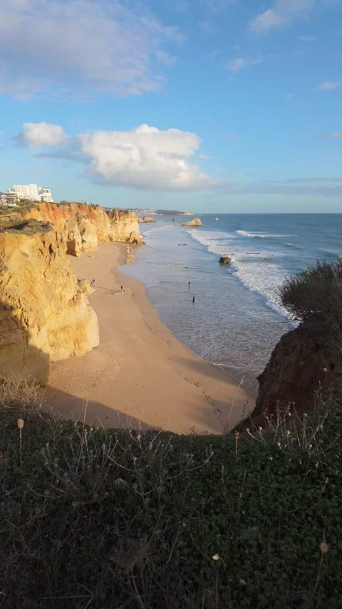 Tall cliffs of the Algarve at sunset. Stock Footage 301647039