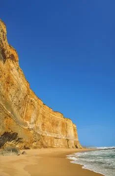 Tall cliffs at Gibson Steps, Great Ocean Road, Victoria, Australia Stock Photos