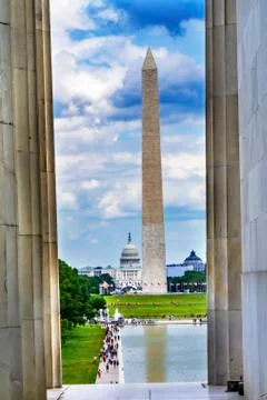 Tall Columns Washington Monument Capitol Hill Lincoln Memorial Washington DC Stock Photos