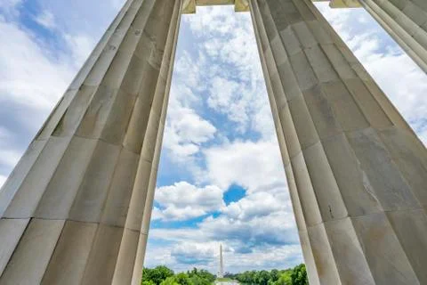 Tall Columns Washington Monument Capitol Hill Lincoln Memorial Washington DC Stock Photos