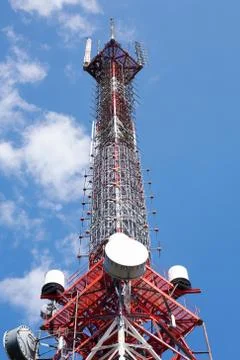 Tall communication tower Stock Photos