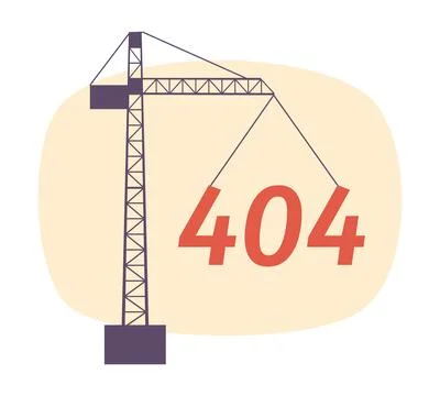 Tall construction crane vector empty state illustration Stock Illustration
