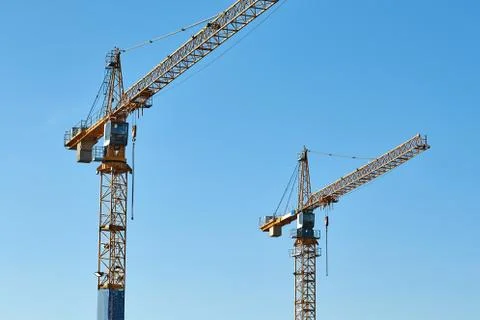 Tall Construction Cranes Stock Photos
