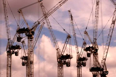 Tall Cranes Stock-Fotos